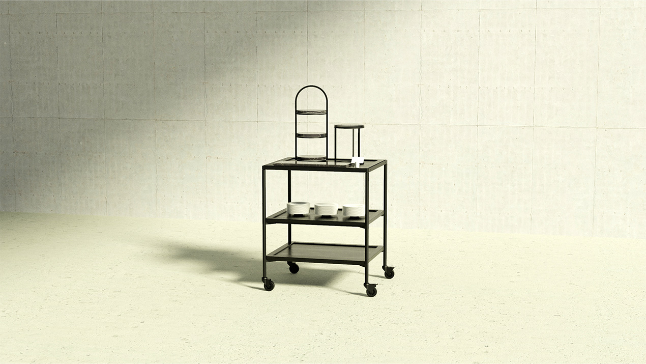 Fare Trolley styled with serveware